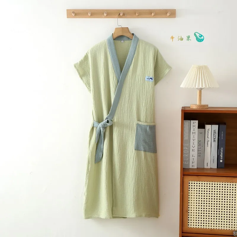 Халат большого размера из чистого хлопка для женщин новый весенне-летний халат