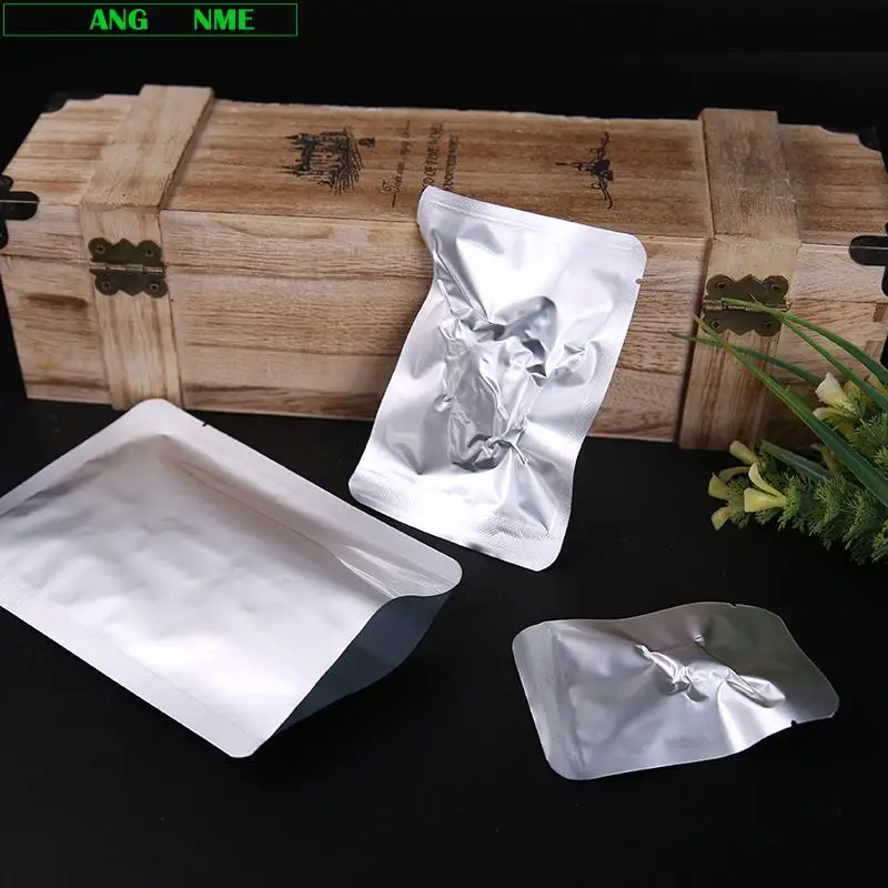 

100Pcs/Lot 8 Sizes in this web Open Top Silver Aluminum Foil storage bag Heat Seal Vacuum Pouches Food Packaging bags Package