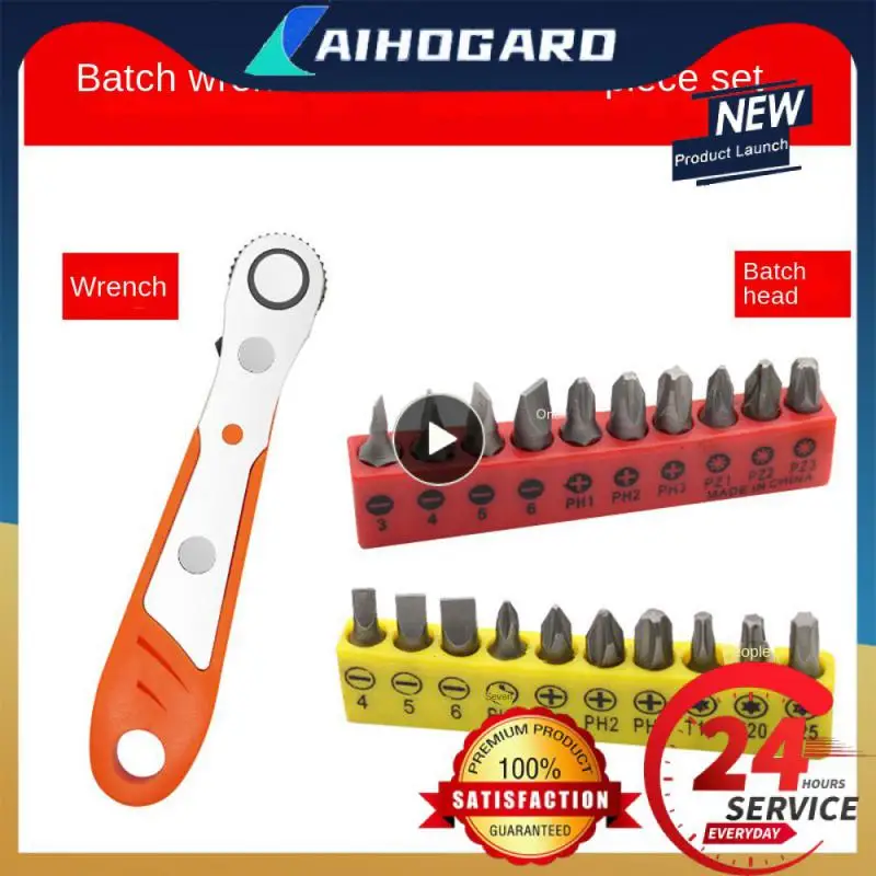 

Two-way multi-function forward and reverse ratchet screwdriver right-angle wrench cross slotted short screwdriver bit tool