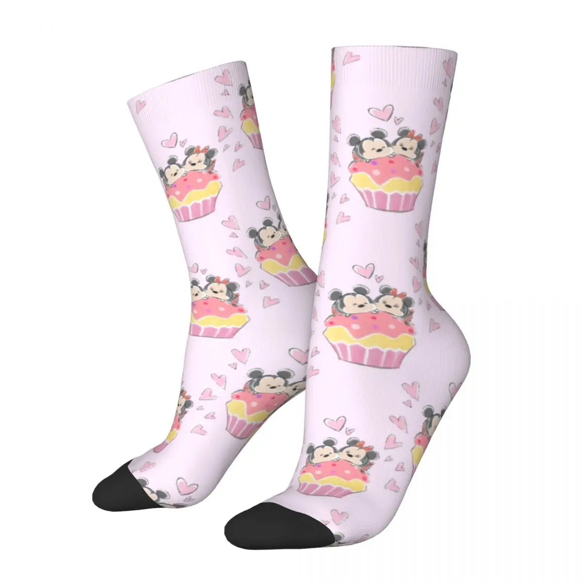 Autumn Winter Retro Men's Women's Disney Mickey Mouse Minnie Socks Anime Cartoon Sweat Absorbing Skateboard Socks