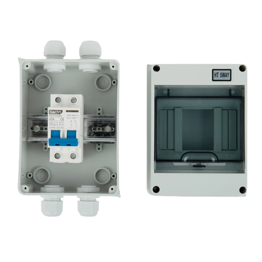 

Circuit Breaker PV Disconnect Box DC440V Circuit Breaker Solar System Isolator Switch For Solar Panel Grid-connected System
