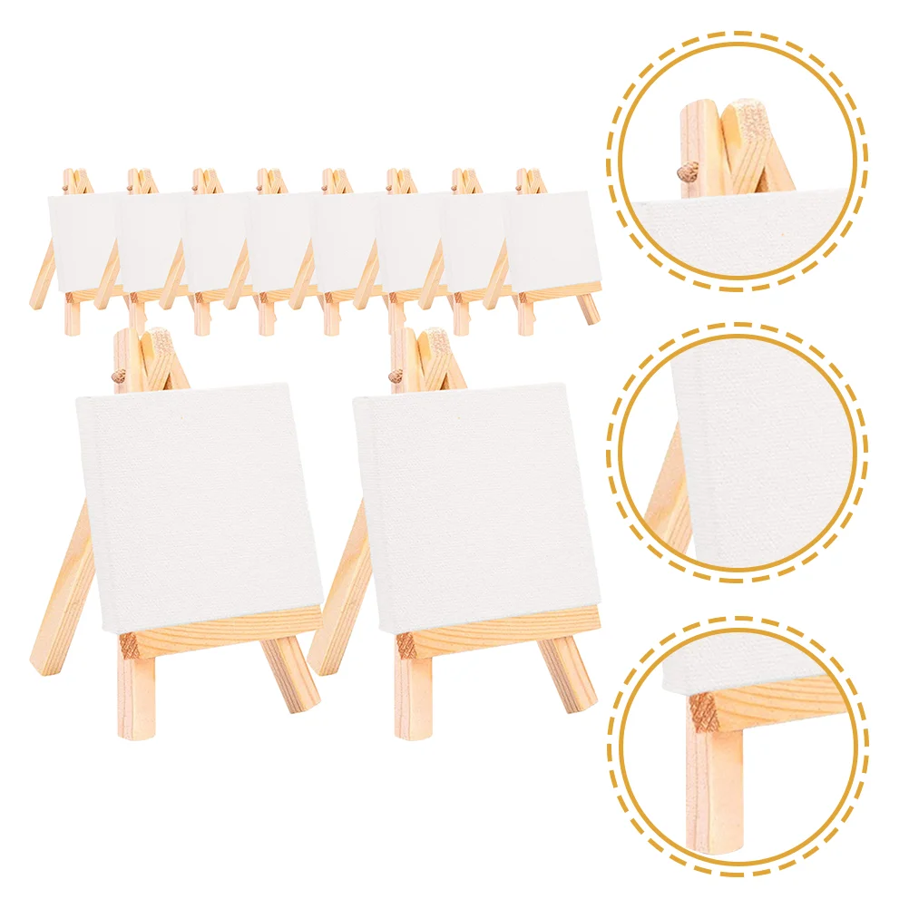 

18 Sets Kids Painting Easel Crafted DIY Mini Multi-function Canvas Board Bracket Wood Small Tiny Child Children Toile