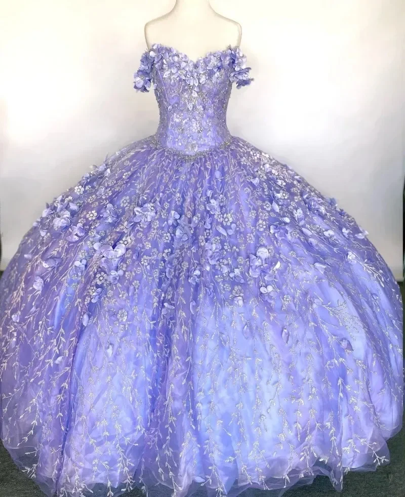 

ANGELSBRIDEP Lilac Robe De Bal Quinceanera Dresses Appliqued Off the Shoulder Sweet 16 Dress Pageant Gowns Vestidos 15 Años