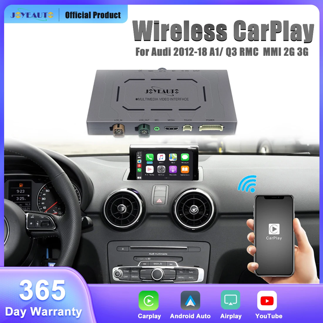 JoyeAuto для Audi 2012-2018 A1 Q3 RMC MMI 2G 3G Wireless Apple CarPlay Android Auto iOS AirPlay Модернизация Mirror-Link