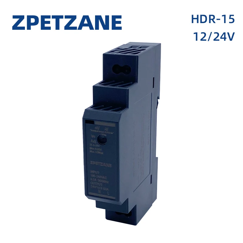 HDR-15W SMPS 110 В/220 В переменного тока в постоянный, установка на DIN-рейку, 12 В, 24 В, ультратонкий промышленный переключатель питания