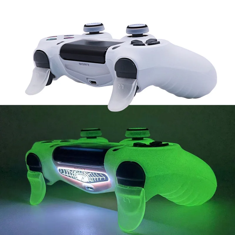 Светящийся в темноте Мягкий силиконовый чехол для контроллера Ps4 аксессуары игр