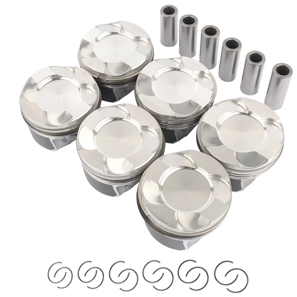 6шт 11258619196 11257610297 11257610298 Набор поршней и колец 84 мм для BMW N55B30 N55B30A 3.0L L6 Twinturbo с