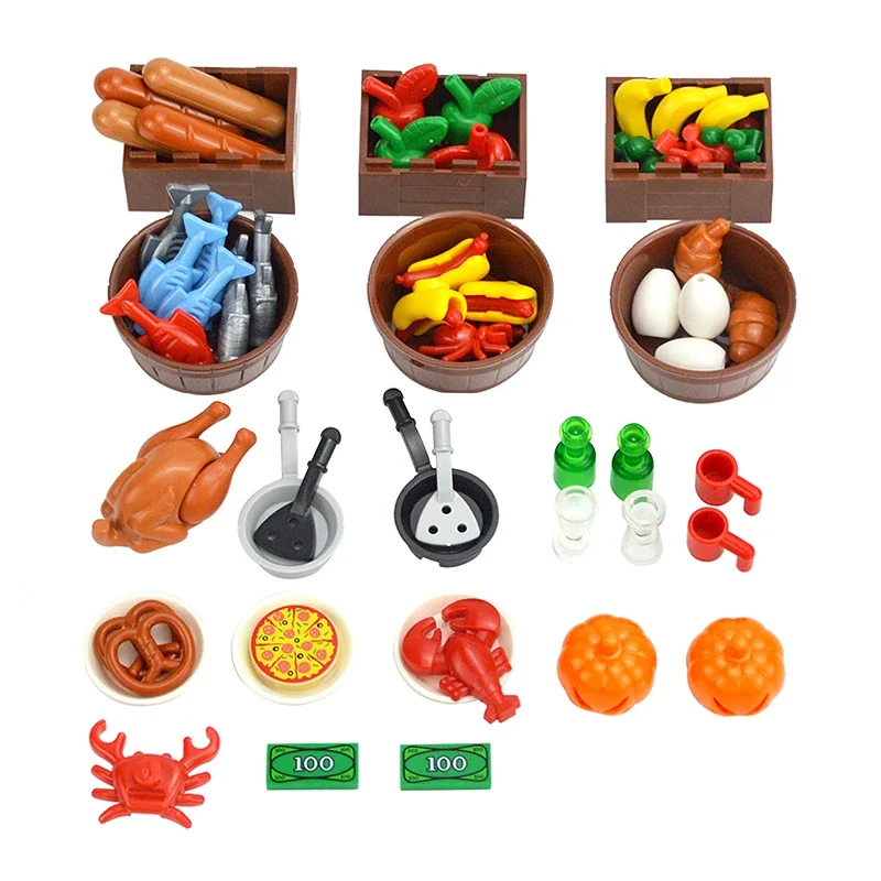 Конструктор MOC детский пищевой набор город аксессуары друзья строительные блоки