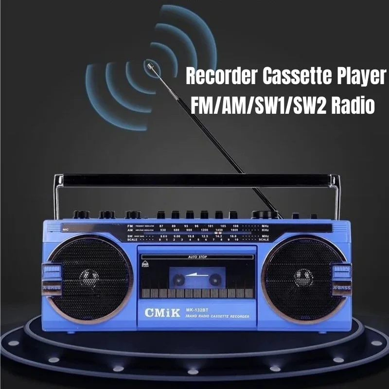 Ретро магнитофон в форме Bluetooth-динамика USB/FM/SW