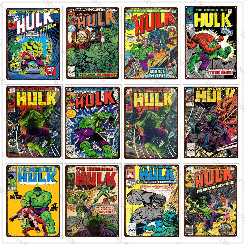 

Marvel Superhero Hulk Print Metal Plates The Avengers Disney Movies Tin Sign Posters Man Cave Pub Bar Sign Metal Decor Plaques