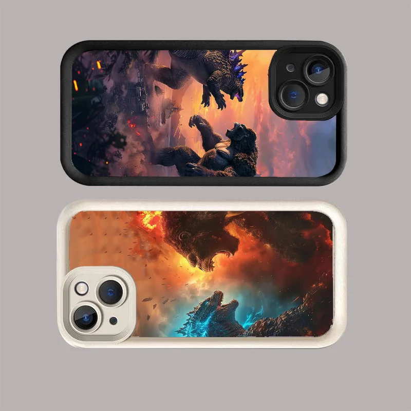 WD-18 Monster Kong Белый ступенчатый чехол из ТПУ для iPhone X XS XR 8 11 12 13 Mini Plus Pro Max