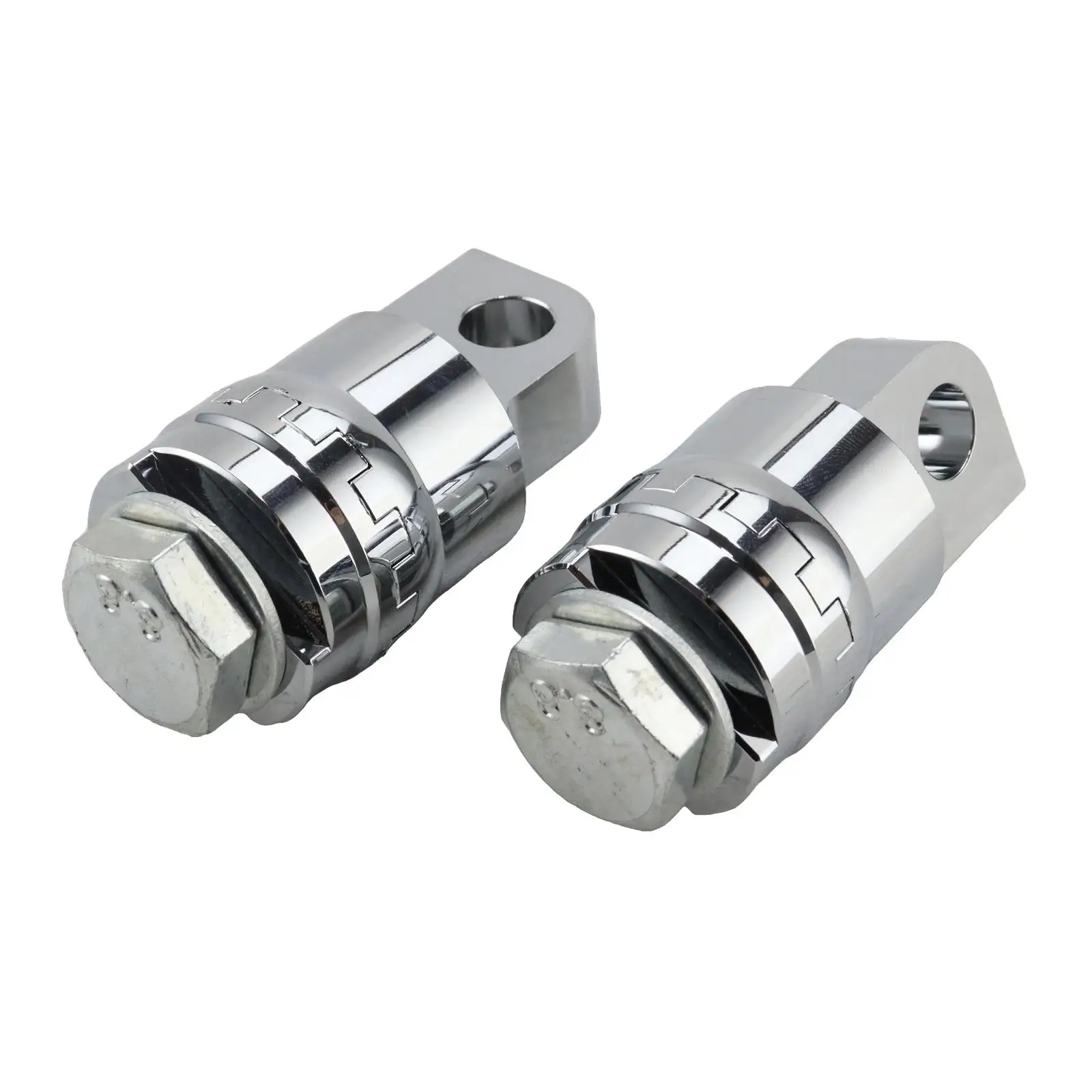 

2 Pieces Motorcycle Foot Pegs Male fits Accessory Aluminum Chrome Direct Replaces