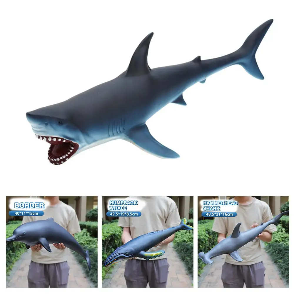 

Large Handheld Simulated Shark Toy Marine Life Action Figure Megalodon Great White Shark Model Ornament Toys For Boys Kids P1n8