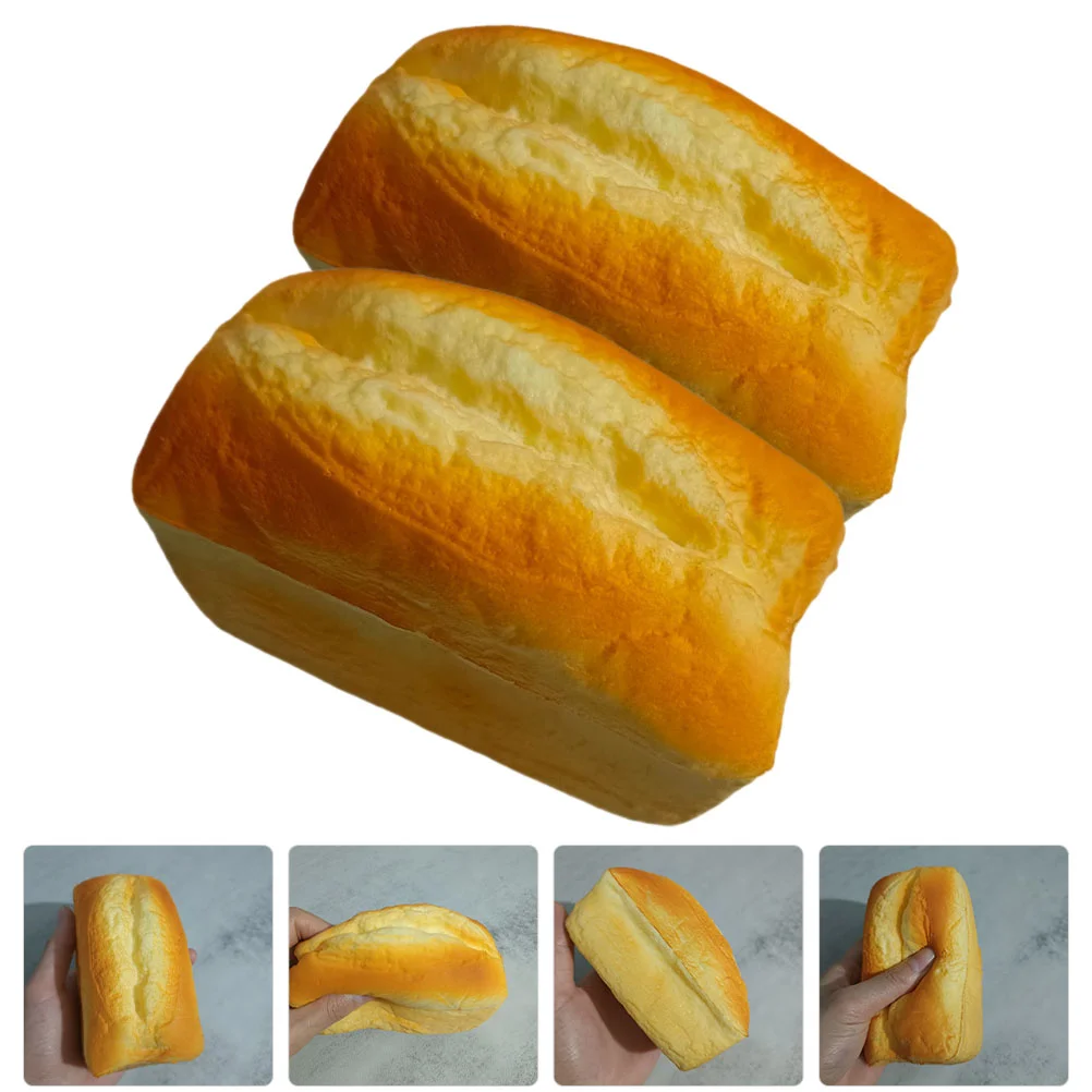 

2Pcs Party Decoration Home Kitchen Simulation Realistic Fake Bread for Home Decoration Display Wedding