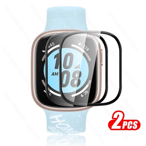 1-3 шт. изогнутое защитное стекло 9D для Honor Watch 4 PET + Стеклопластиковая Защитная пленка для экрана Xonor Honer Watch4 аксессуары