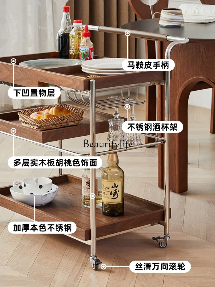 Мобильный чайный столик для гостиной светильник из нержавеющей стали роскошный