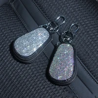 1pcs universal crystal key organizer holder keychain wallet diamond leather key case auto for bling interior accessories