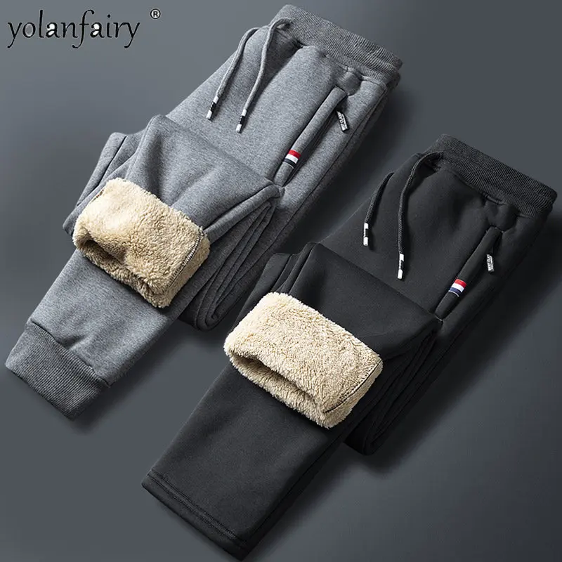

2022 New Cashmere Straight Pants Men Trousers Winter Thermal Men's Pants Korean Thickened Casual Pants Oversize 8XL Pantalones F