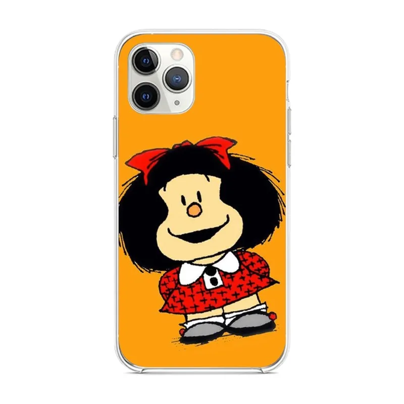 Фото Mafalda милый мультяшный чехол для телефона для девочек для IPhone 14 13 12 11 XS X 8 7 6 Plus Mini Pro Max SE 2022 мягкий прозрачный чехол для телефона №5