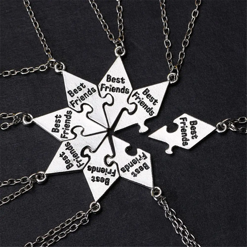 

8Pcs/Set Male And Female Star Choker Charm Jewelry Bff Friendship Necklace Puzzle Piece Best Friend Necklace Stitching