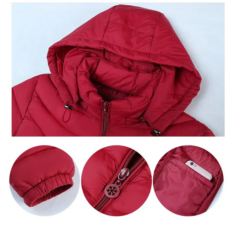 Winter Women's Parka Coat Women's New Solid Color Jacket Coat Jacket Coat Hot Sale Hooded Zipper Fashion Long Coat Women XL-6XL