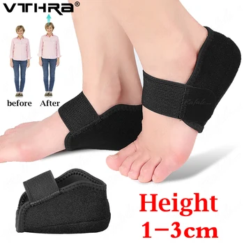 1-3cm Invisible Height Increase Silicone Socks Gel Heel Pad Orthopedic Arch Support Heel Cushion Soles Insole Foot Unisex