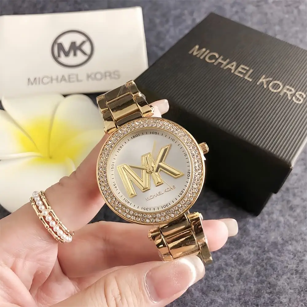 Фото Женские кварцевые часы Michael Kors класса люкс, модные повседневные наручные часы из сплава, деловые часы, подарок для девушки №3