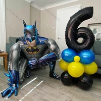 3d batman number aluminum foil balloons set batman birthday party decoration baby shower supplies globos