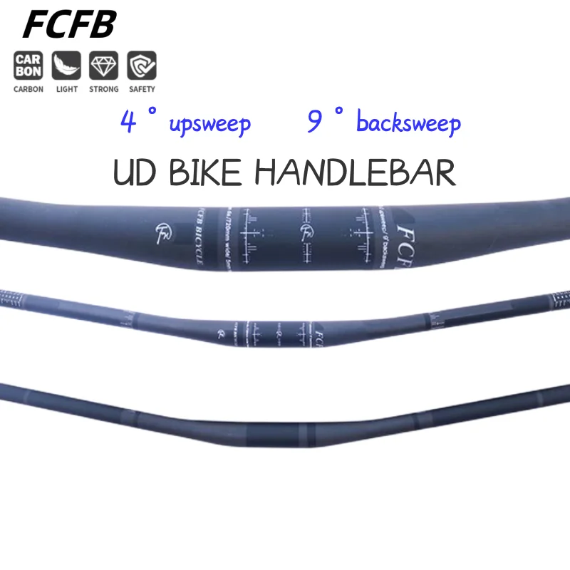 Фото FCFB углеродный руль UD black 4 upsweep 9 backsweep 31,8 мм горный велосипед велосипедный руль mtb №1
