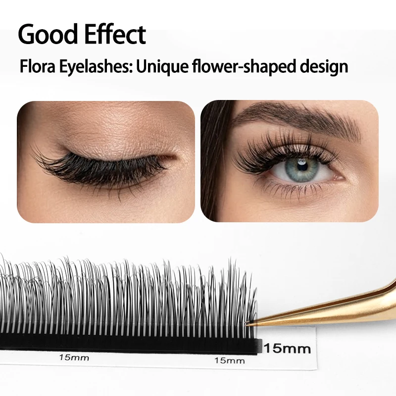 Фото Наращивание ресниц Winky Beauty Multi-Layered 5D Flora 0.07 Super Black Lash 5D Flowering Soft LC/LD Mixed Fans Russian Eyelashes Extension №5