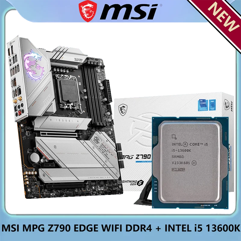 

Intel i5 13600K OEM CPU + MSI MPG Z790 EDGE WIFI DDR4 Z790 LGA 1700 ATX Computer Hardware & Software PC Gaming Motherboard