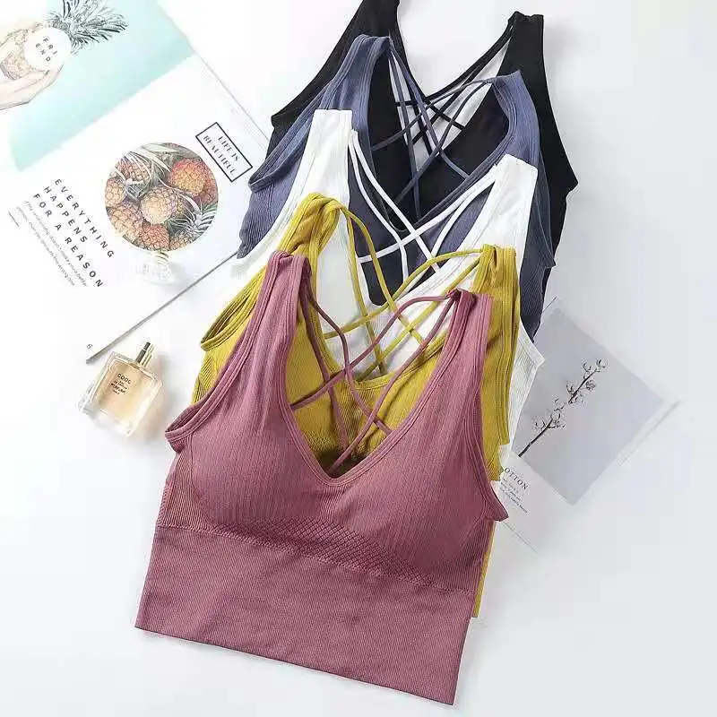 

New Beauty Back Sports Bra Women Shockproof Sexy Breathable Athletic Fitness Running Gym Vest Tops Sportswear Crop Push up Top