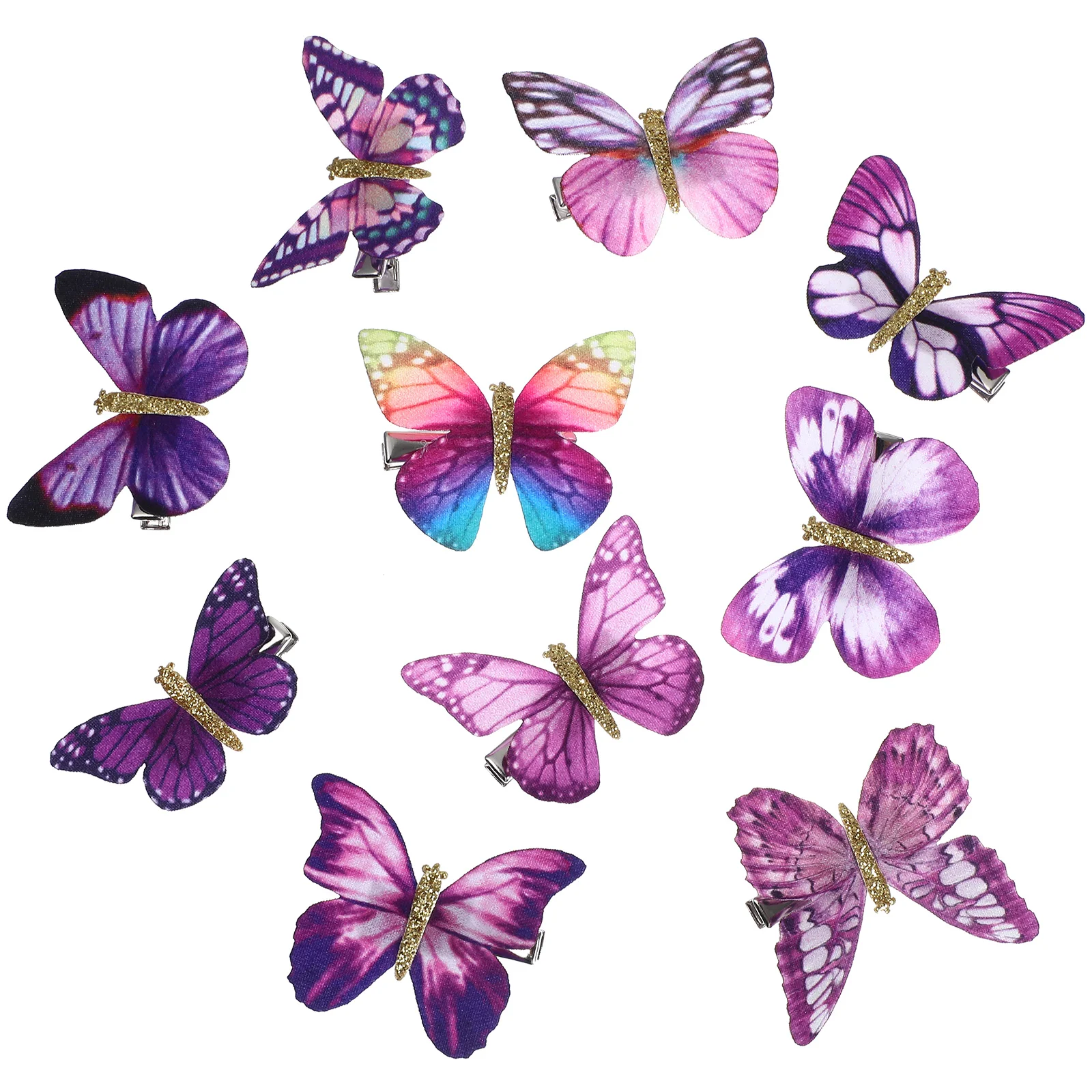 

10 Pcs Hair Accessories Braid Mini Clips Kids Barrette Women Butterfly Pins Girl Bangs