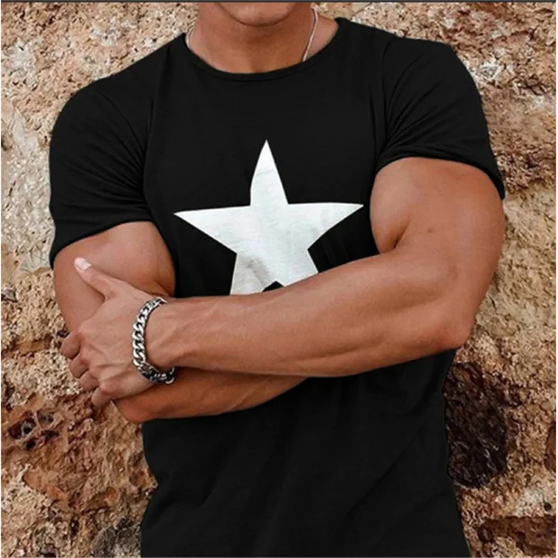 

Badassdude Five Pointed Star Printing Men's Casual Fashion T-shirt