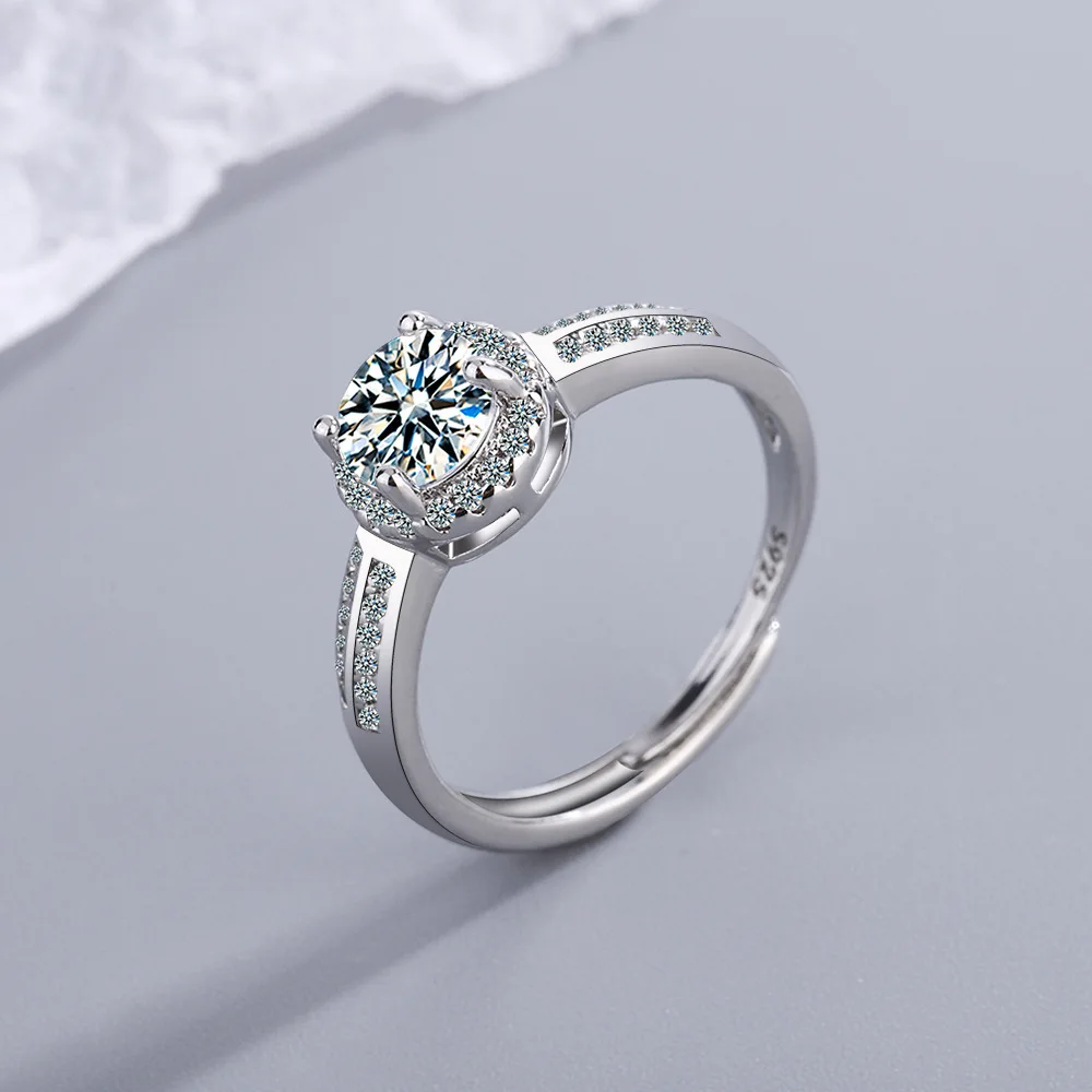 

DIWENFU 925 Sterling Silver Mens Ring for Women Fine Silver 925 Jewelry Wedding Bands Engagement Diamond Rings Box Anel Jewelry