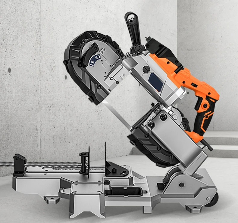 

Многофункциональная портативная ленточная пила, ручная ленточная пила для резки металла, Малый инструмент для резки профиля 45 °, 220 В, 1100 Вт