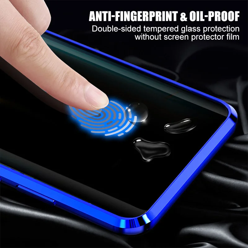 Anti Peeping Magnetic Metal Case For Samsung Galaxy S21 S22 Plus UItra Double Sided Glass Privacy Cover