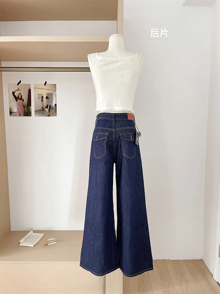 Классические привлекательные синие джинсы с низкой талией для девушек женская