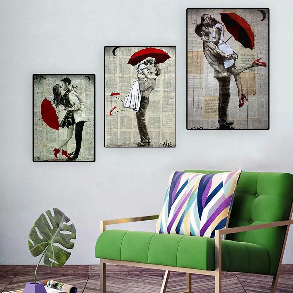 Винтажная художественная красная юбка Картина на холсте для влюбленных