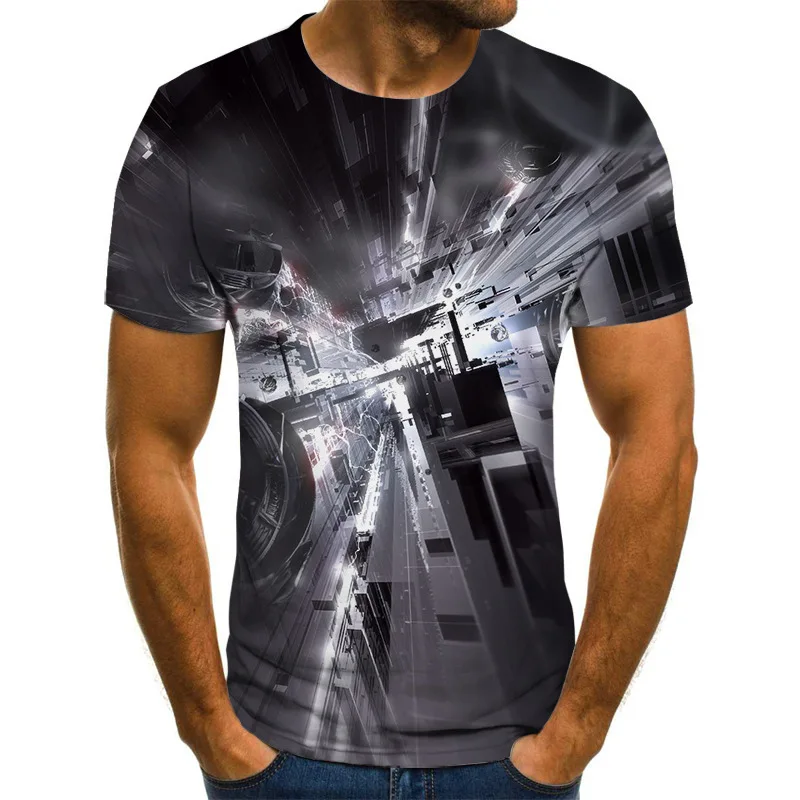 

Motorcycle T-shirt Punk Vintage Men's T Shirt Mechanical Short Sleeve Tops Tees Men Summer Funny Print T-shirt For Men Plus Size
