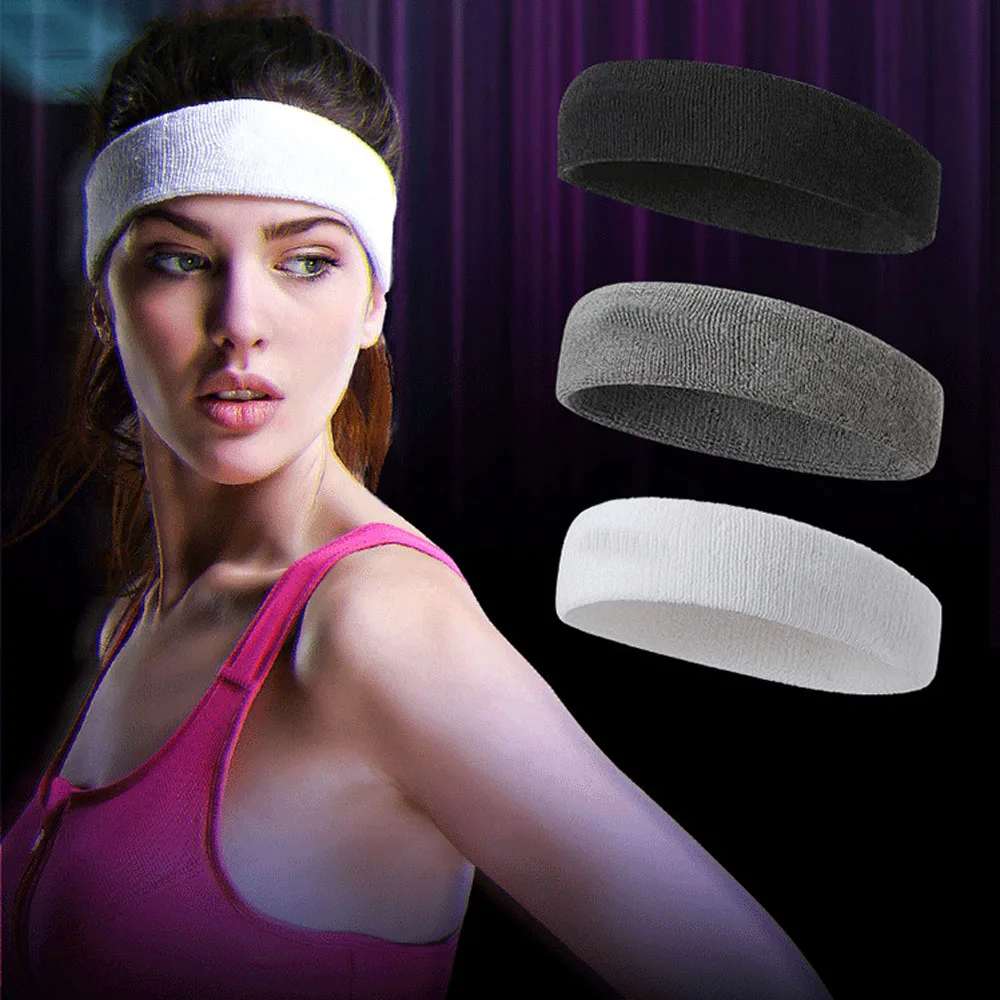 1PC Sports Headband Nude-coloured Absorb Sweat Hairband For Men Women Elastic Cotton Head Band Fitness Yoga Exercise Accessories