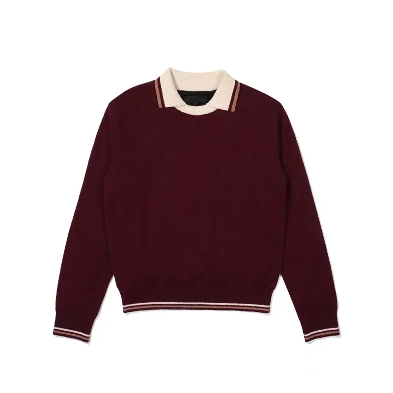 

New Winter 2023 Golf Women's Apparel Korean Knit Versatile Thick Warm Windproof Polo Sweater