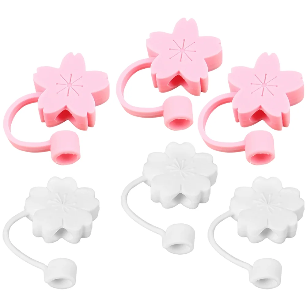 

Straw Tips Silicone Cover Reusable Drinking Covers Caps Plugs Tip Cap Plug Lids Flower Cartoon Cute Toppers Protectors Protector