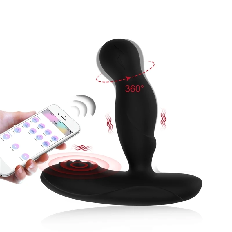 360° Rotating Anal Vibrator For Men Prostate Massager Heating Buttplug APP Remote Control Anal Plug Masturbator Sex Toys For Men