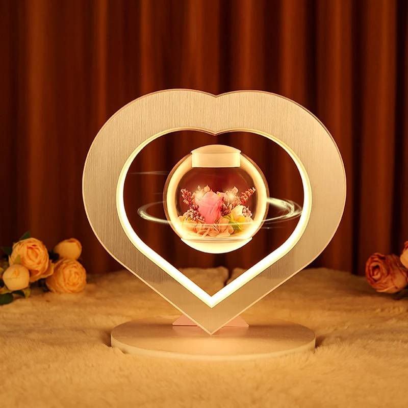 

Светодиодная Магнитная левитационная иммортная роза, цветок, фотолампа для спальни, настольная лампа для комнаты девушки, романтический свадебный подарок, декоративная настольная лампа