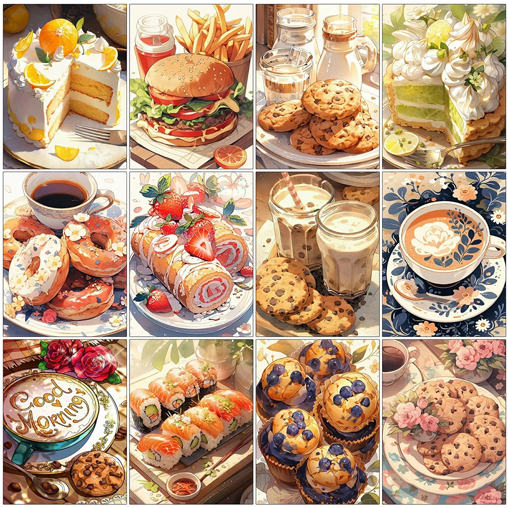 Momoart торт печенье алмазная живопись искусственная вышивка из мультфильма еда