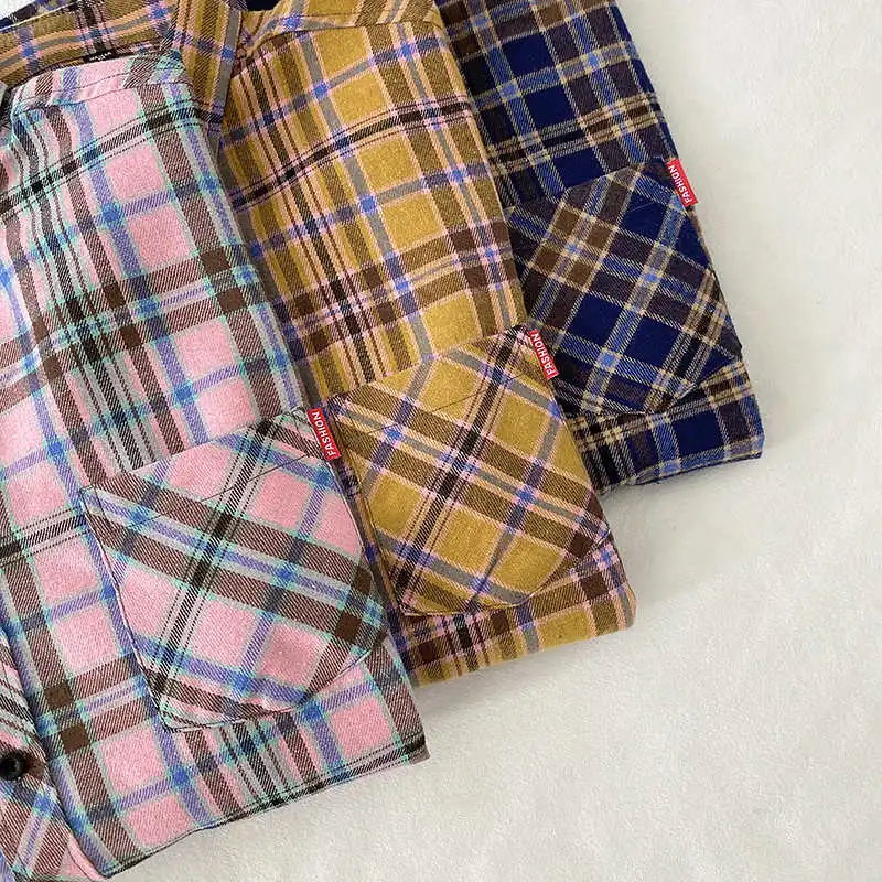 Japanese Shirt Men 2022 High Quality Clothing Streetwear Lapel Long Sleeve Casual Plaid Top Harajuku Plaid Retro Blouse Male