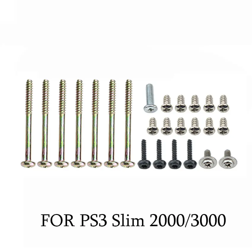 Фото Полный набор винтов для PS2 PS3 Slim 2000 3000 4000 70000 консоли, резиновая накладка на ножку, комплект крепежных винтов, запасные части №3