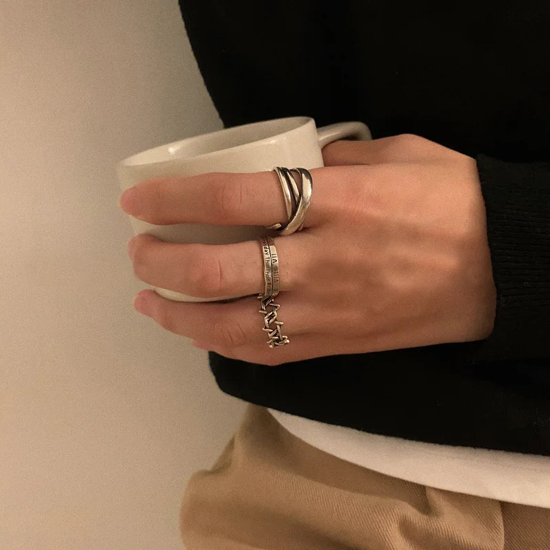 

Rings Sets Resizeble for Women Aesthatic Grunge Vintage Open Ring for Gilrs Fashion Tail Ring for Men Adjustable Couple Ring