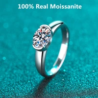 1 5 carat moissanite diamond engagement ring vvs oval bezel setting moissanite wedding band elegant promise ring gift for women